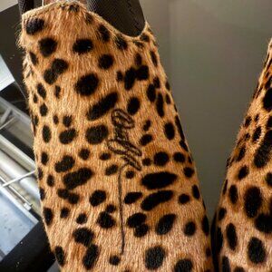 Donald J Pliner Leopard Print Horse Hair Heels Signature Size 6